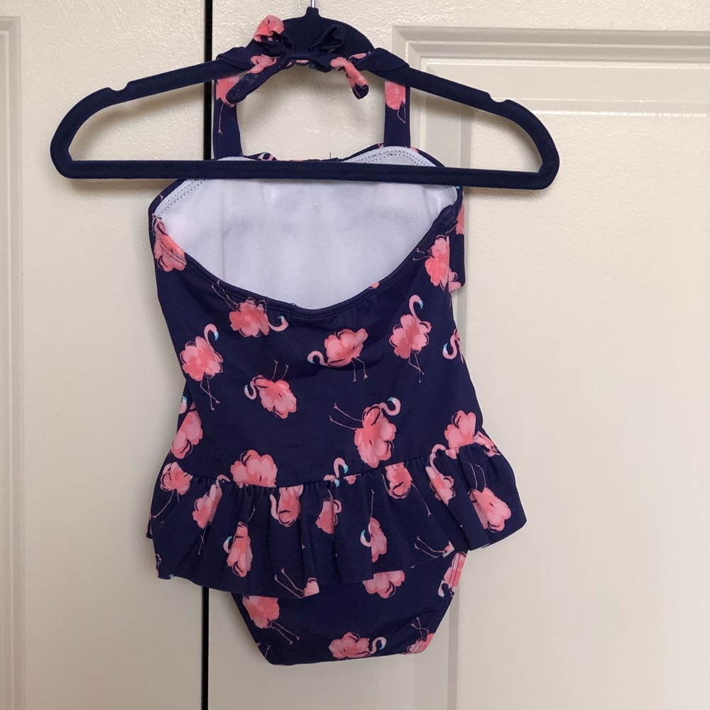Janie and Jack Flamingo Ruffle Swimsuit - Picture 2 of 3